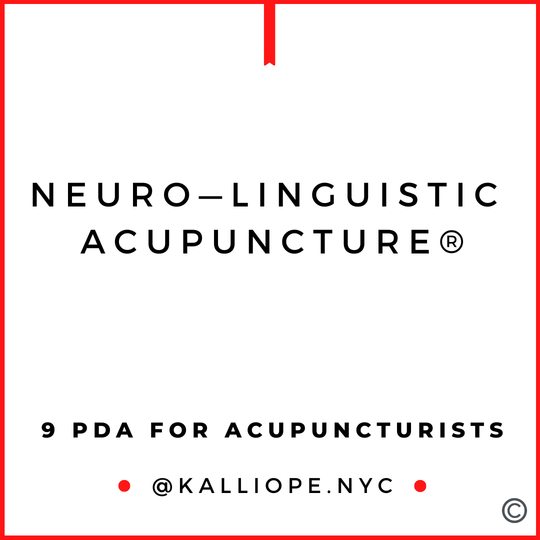 Neuro-Linguistic Acupuncture®—Healing Communication and Treatments for Acupuncturists—9PDAs